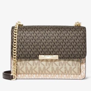 *NEW* Michael Kors Large Tri-Color Signature MK Logo Leather Crossbody